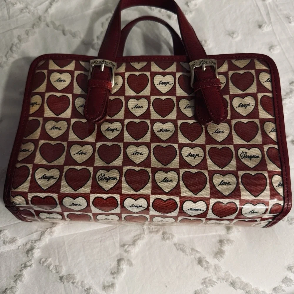 Brighton ❤️ red hearts travel makeup bag. Toiletry,carry On,caddy,weekender.Rare